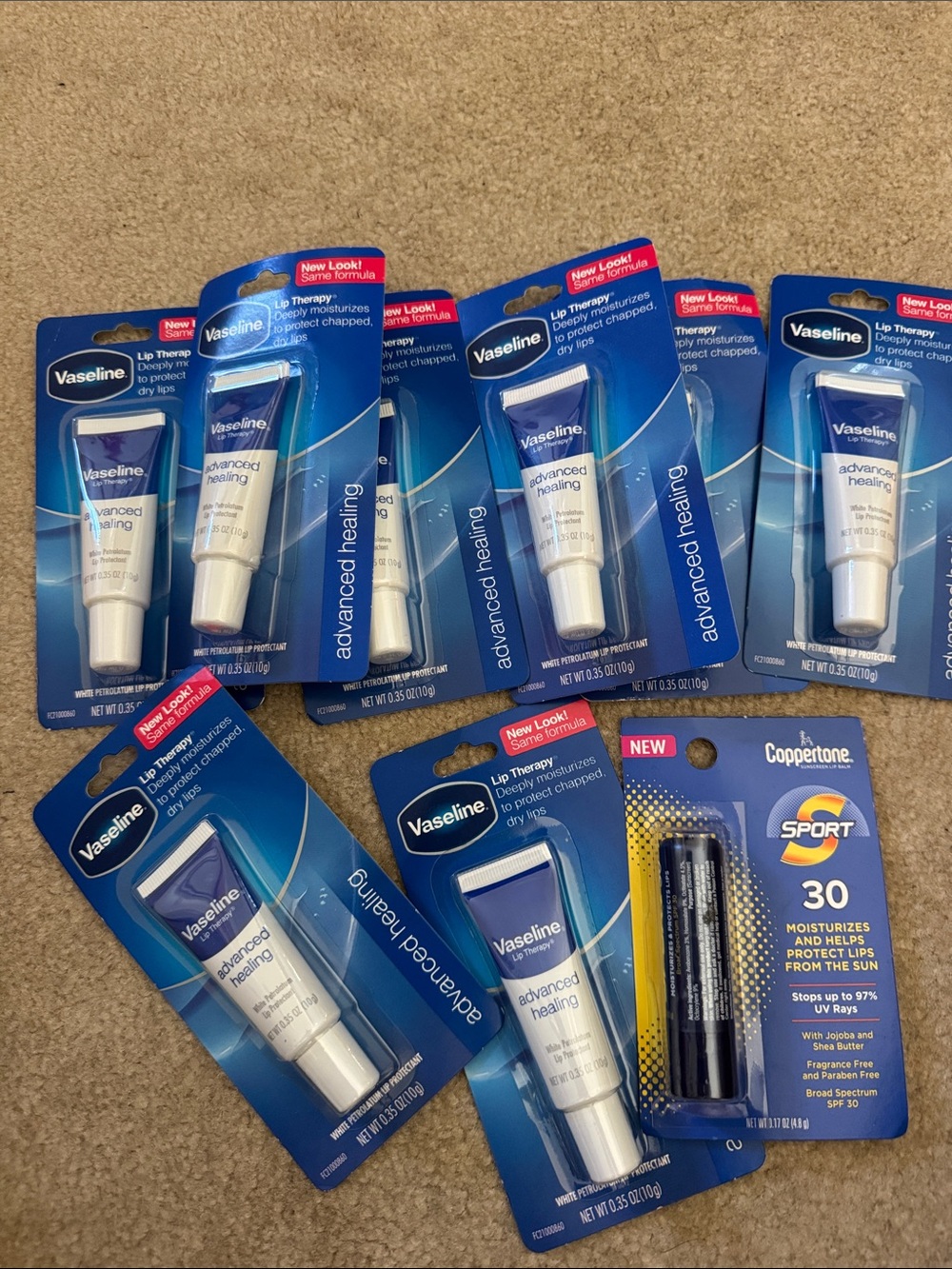 Vaseline and coppertone 9 Advanced Healing Lip Therapy Balm - Blue
